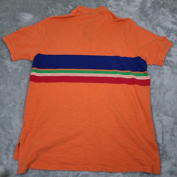 Men's VTG Polo Ralph‎ Lauren Royal Orange Green Multicolor Striped Shirt Sz XL - Picture 4 of 6